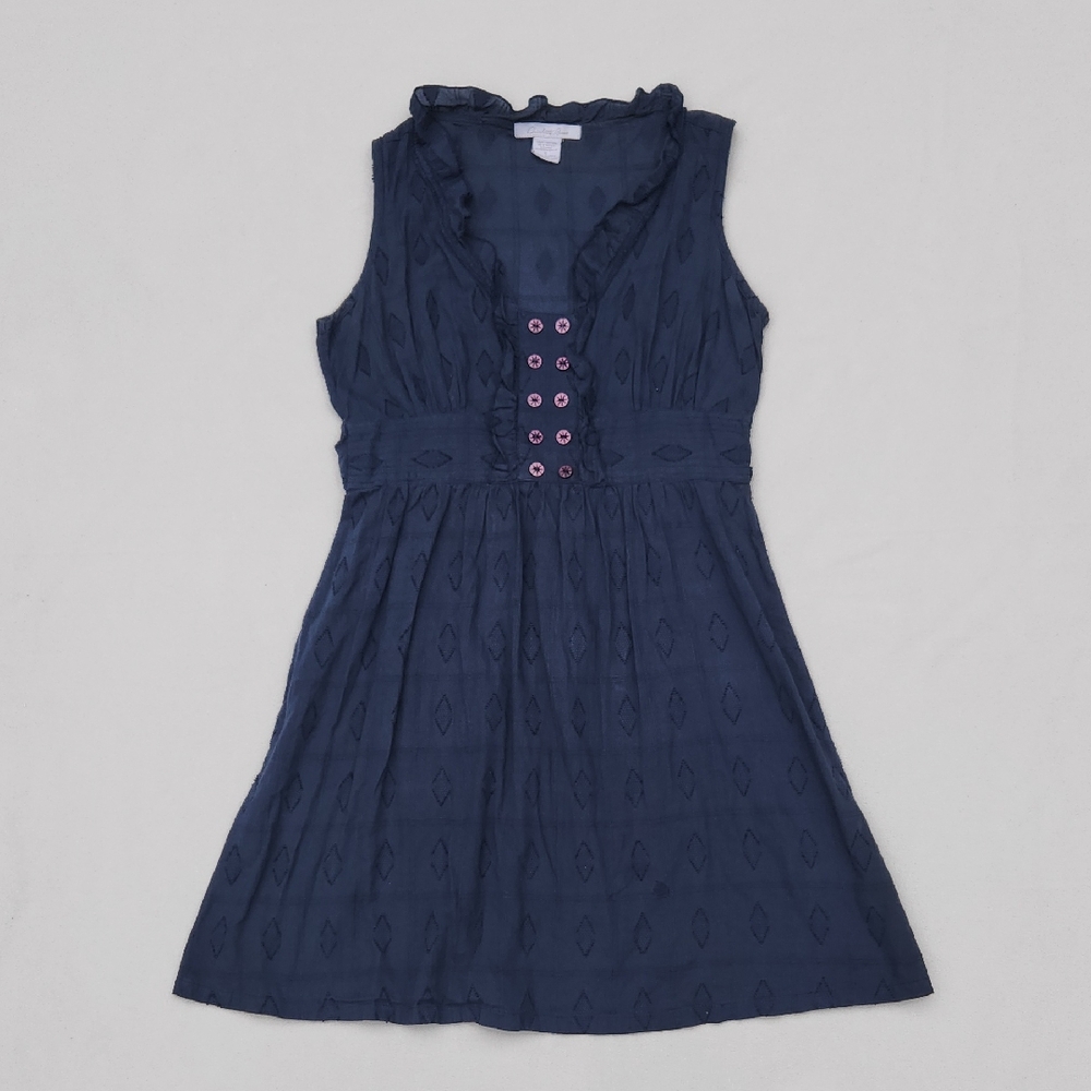 Charlotte Russe Royal Blue Eyelet Ruffle Sundress Sleeveless - Size S